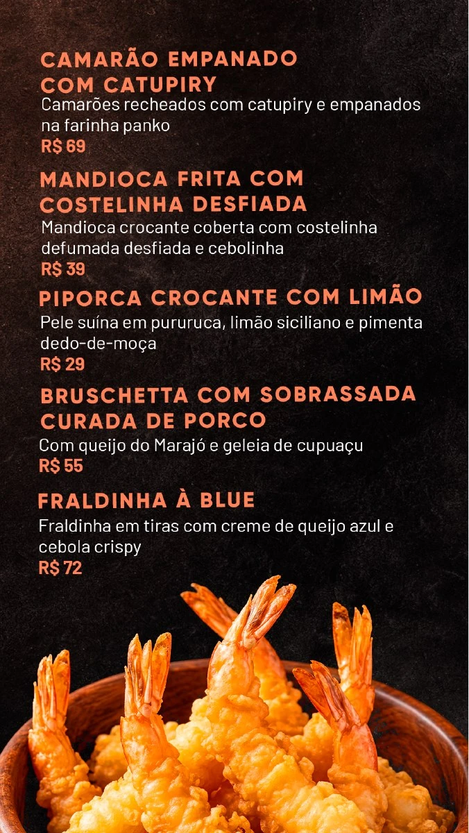 Entradas — página 5 do cardápio original