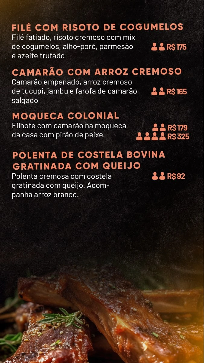 Pratos — página 10 do cardápio original