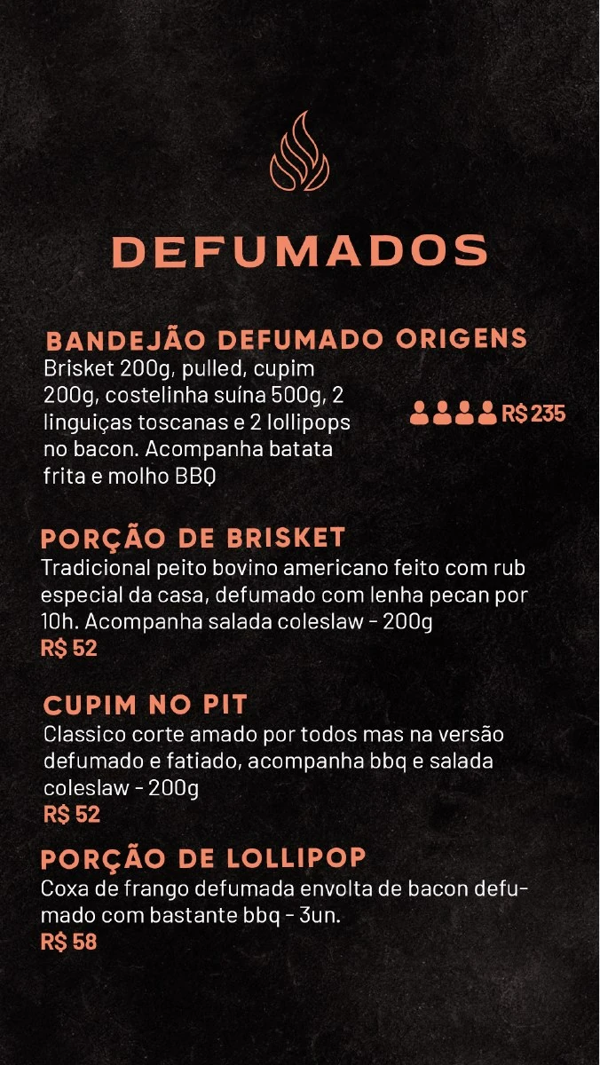 Defumados — página 11 do cardápio original
