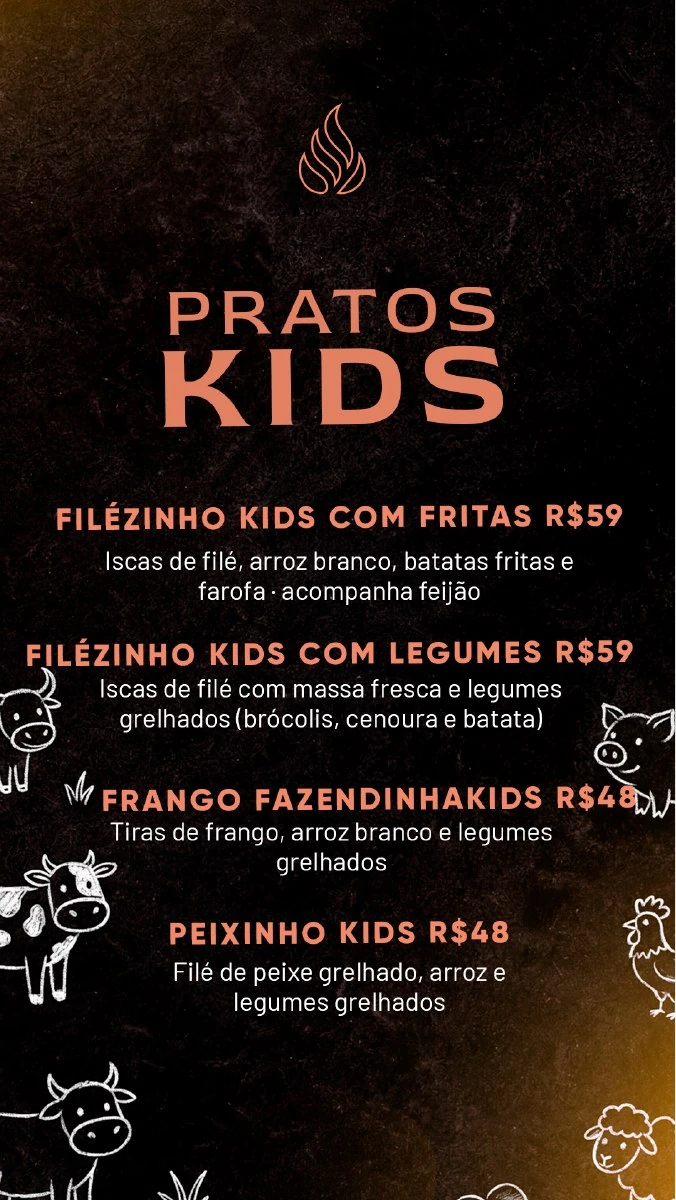 Kids — página 12 do cardápio original