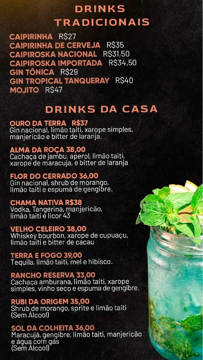 Drinks — página 20 do cardápio original