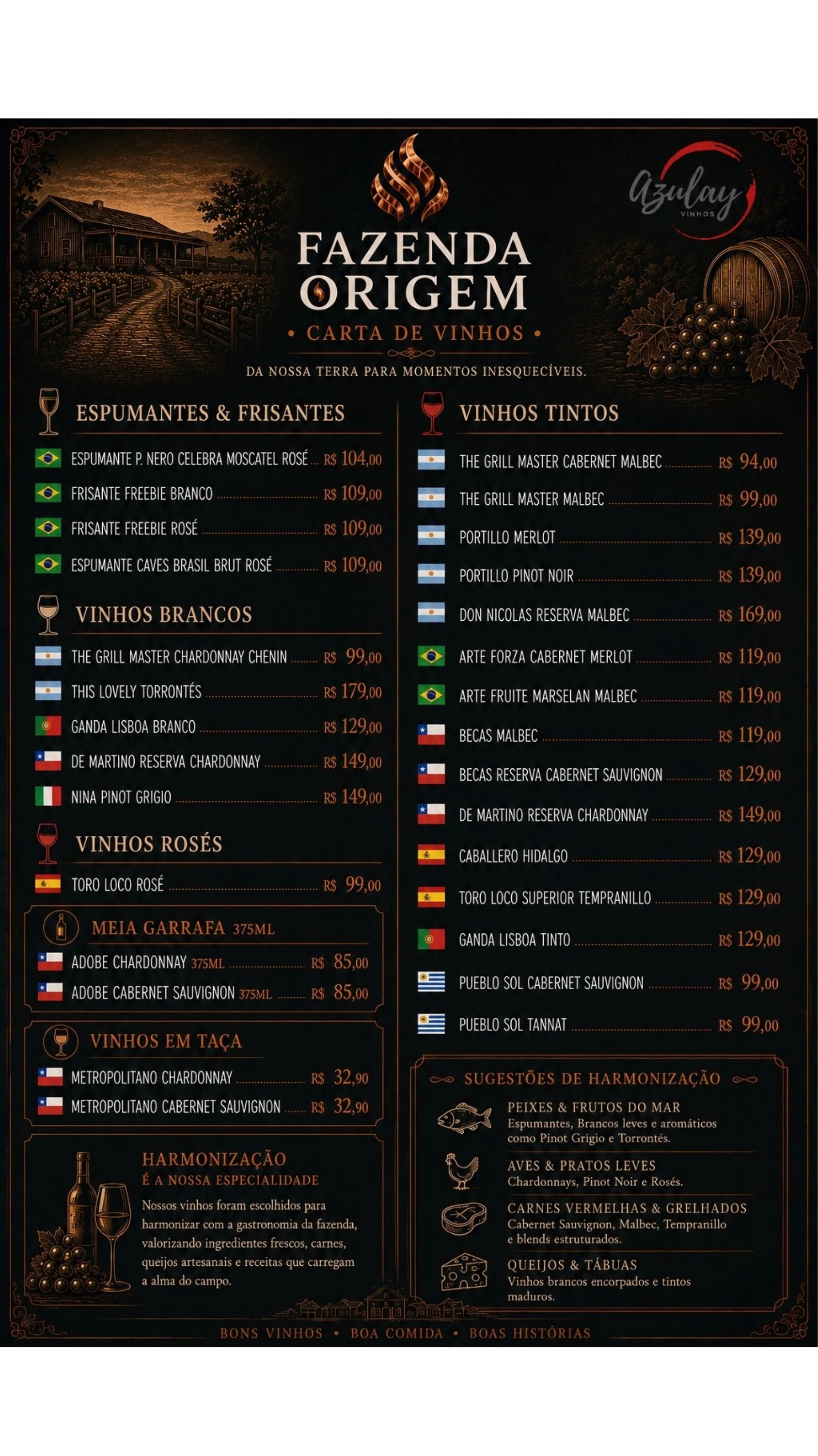 Vinhos — página 23 do cardápio original